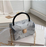Ciing Square Box Party Handbag For Women Purses Clutch Bag Marbling Shoulder Chain Bag Female Tote Crossbody Bag Wedding Pouch