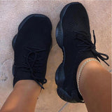 Ciing Women Platform Sneakers Sock Shoes Summer Breathable Cross Tie Air Mesh Round Toe Casual Fashion Sport Lace Up Female Girl