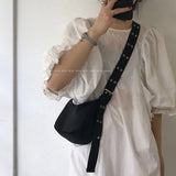 Ciing Crossbody Bags Women Adjustable Strap Chic Black Simple Harajuku for Students Zipper Shoulder Canvas Bag PopularHigh Street