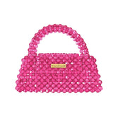 Ciing Pearl bead bag designer brand Clear Acrylic crystal stone box totes handbag women handmade summer party small bucket purse