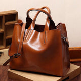 Ciing Vintage Genuine Leather Bags Women Messenger Bags High Quality Oil Wax Female Leather Handbags Ladies Shoulder Bag