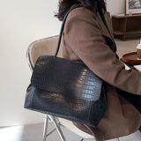 Ciing Designer Crocodile Pattern Women Handbag Large Capacity  Shoulder Bags For Female Casual Totes Pu Leather Messenger Bag
