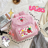 Ciing Pink Girl Embroidery Strawberry Children's Schoolbag Student Girls Birthday Gift New Japanese Cartoon Children Backpack