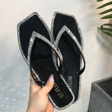 Ciing Women's Sandals Summer Shoes for Women Transparent Slippers Crystal diamond Women flip flop Ladies Slides Open Toe Shoes