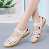 Ciing Women Sandals Ladies Comfortable Ankle Hollow Round Toe Sandals Women Soft Beach Sole Female Shoes Plus Size zapatos de mujer