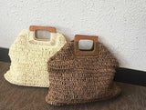 Ciing Vintage Bohemian Straw Bag for Women Summer Large Capacity Beach Handbags Rattan Handmade Kintted Travel Bags Handle Bags