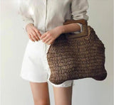 Ciing Vintage Bohemian Straw Bag for Women Summer Large Capacity Beach Handbags Rattan Handmade Kintted Travel Bags Bolsas Mujer