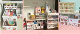 Ciing 3pcs/Set Ins Kawaii Deskpot Organizer Makeup Storage Box 3 Shelf Container Drawer Cabinet Rack Send Sticker Home Decor