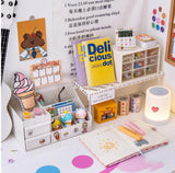 Ciing 3pcs/Set Ins Kawaii Deskpot Organizer Makeup Storage Box 3 Shelf Container Drawer Cabinet Rack Send Sticker Home Decor