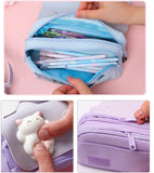 Ciing Large Capacity Pencil Case Kawaii Canvas three Layer Pen Brushes Pouch Pencil Bag Portable Box Gifts Supplies School Stationery
