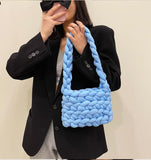 Ciing New Vintage Women Canvas Shoulder Shopping Bag Korean Wool Knitted Woven Crossbody Bag for Woman Female Handbags Shopper