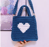 Ciing New Year Valentine's Day Handmade Crochet Shoulder Bags for Women Love Knit Ladies Handbag Cute Woolen Female Tote Bag Girls Winter New