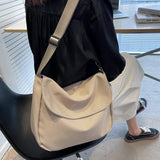Ciing Large Capacity Women's Messenger Bag Shoulder Bag Summer Solid Color Shopping Bags Canvas Bag Satchel Women Crossbody Bag