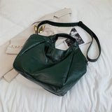 Ciing Green Unique Shoulder Bags Women's Big Design Shopper Tote Bags Large Capacity Hobos Bag Lady Soft Leather Messenger Handbag Sac