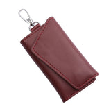 Ciing Genuine Leather Men Key Holder Organizer Pouch Cow Leather Car Key Wallet Housekeeper Keychain Key Case Mini Card Bag