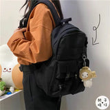 Ciing Women Backpacks Design Multi-pockets Letter Embroidery Casual Tote High Street Harajuku Large Capacity Backpack Teens Travel Bag