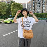 Ciing Canvas Bags For Women Vintage Handbags Casual Shoulder Crossbody Bag Eco Bag Korean Messenger Bag Y2K Unisex Black Shopper Bag