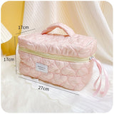 Ciing 1 Pc  Solid Color Soft Makeup Bag for Women Zipper Large Female Cosmetic Bag Travel Make Up Toiletry Bag Washing Pouch