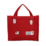 Ciing Corduroy Casual Women's Tote Shoulder Bag Retro Art Canvas Crossbody Bags for Women Cotton Zipper Handbags Luxury Designer