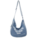 Ciing Letter Denim Shoulder Bags For Women Fashion High Quality Shopping Bag Casual Eco Bag Korean Canvas Messenger Bag Y2K Satchel