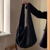 Ciing Black Waterproof Nylon Shoulder Bags Women Soft Portable Underarm Large Capacity Totes Korean Ulzzang All-match Handbag Female