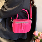 Ciing uxury Mini Box Leather Crossbody Sling Bag Short Handle Women Kawaii Totes Shoulder Handbag and Purses Brand Black