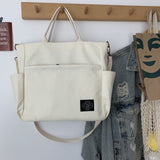 Ciing Women's Canvas Shoulder Bag Fashion Crossbody Handbag Retro Large Capacity Bags Multi Pocket Zipper Casual Tote Bags