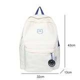 Ciing Cool Cartoon Embroidery Women Backpack Female Waterproof Nylon Shoulder Bag Kawaii Travel Bookbag Schoolbag for Teenage Girls