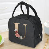Ciing Children Thermal Lunch Box Tote Women Work Food Lonchers Bags Organizer Gold Letter Insulated Bag Picnic Cooler Packed Handbags