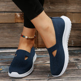 Ciing Soft Bottom Knitted Flat Shoes for Women Summer Breathable Mesh Slip On Sneakers Woman Non Slip Light Casual Loafers 36-42