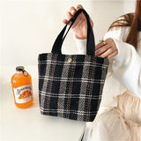 Ciing 1 Pc Korean Style Warm Winter Mini Handbag Women Small Shopping Bag for Girl Fresh Reusable Canvas Storage Tote Bag
