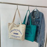 Ciing Large Capacity Canvas Tote Shoulder Bag Fabric Cotton Cloth Reusable Shopping Bag For Women Beach Handbags Shopper Bags