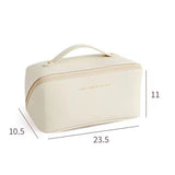 Ciing Large Travel Cosmetic Bag for Women Leather Makeup Organizer Female Toiletry Kit Bags Make Up Case Storage Pouch Luxury Lady Box