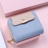 Ciing Women Wallets Leaf Hasp Clutch Brand Designed Student Leather Mini Coin Purse Female Card Holder Money Bag carteras para mujer