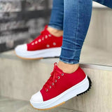 Ciing New Woman Platform Sneakers Women Casual Shoes Female Canvas Shoes Tennis Ladies Shoes Chunky Sneakers Lace Up Shoe Plus Size