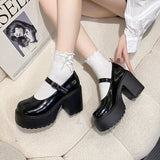Ciing Fashion White Platform Pumps for Women Super High Heels Buckle Strap Mary Jane Shoes Woman Goth Thick Heeled Party Shoes Ladies