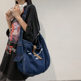 Ciing Denim Crossbody Shoulder Bags For Women High Quality Shopping Bag Casual Eco Bag Korean Canvas Messenger Bag Y2K Satchel Student