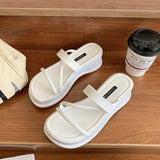 Ciing Summer Platform Women Slippers Female Outdoor Clip Toe Slip On Shoes Ladies Casaul Wedges Party Slides White sandalias mujer