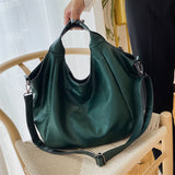 Ciing Green Unique Shoulder Bags Women's Big Design Shopper Tote Bags Large Capacity Hobos Bag Lady Soft Leather Messenger Handbag Sac