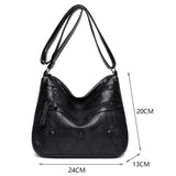 Ciing Women Crossbody Bags Fashion PU Leather Multi-layer Messenger Bags for Mother Casual Solid Color Female Shoulder Bags Handbags