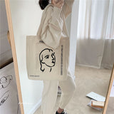 Ciing Women Canvas Shoulder Bag Henrimatisse Printing Ladies Casual Handbag Tote Bag Large Capacity Cotton Reusable Shopping Beach Bag