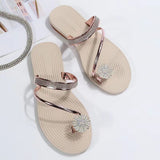 Ciing Sandals Women's Summer New Fashion Beach Sandals Rhinestone Flat Slippers Luxury Sandals Women Designers Designer Shoes