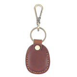 Ciing Vintage Leather Access Card Holder Keychain Round Water Drop Access Cards Protective Case Fashion Keyring Card Bag