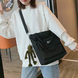 Ciing Women's Handbag Tote Canvas Cross Bag Youth Fashion Casual Large Capacity Cotton Multiple Pockets Messenger Bags Shopping Bag