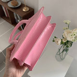 Ciing Fashion Pink Small Square Women Clutch Purse Handbags New Simple Ladies Messenger Bag Solid Color Female Shoulder Crossbody Bags