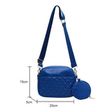 Ciing PU Leather 2pcs Composite Bags Solid Color Fashion Women Shoulder Bags Casual Small Crossbody Bags Handbags with Round Purse