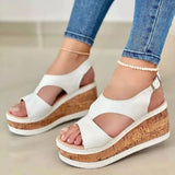 Ciing Open Toe Shoes Sandals Women Summer Casual Peep Toe Sandal Thick Bottom Wedge Shoes Sexy Elegant High Heel Sandals Plus size 43
