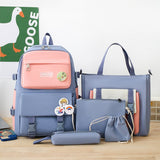 Ciing New Schoolbag Backpack Large Capacity Girls' Korean-Style Casual Canvas School Backpack