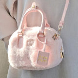 Ciing Sweet Handbags for Women Pink Messenger Bag Trendyol Cute Lady Casual Furry Kawaii Japanese Cotton Shoulder Bag