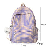 Ciing Preppy Style Panelled Waterproof Nylon Women Backpack Schoolbag For Teenage Girls Plaid Travel Bckpacks Female Lovely Book Bag